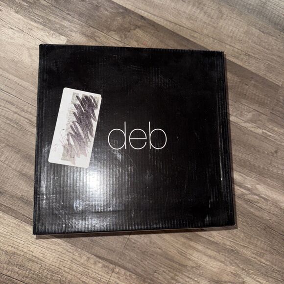 Deb Black With Hot Pink Strappy PVC Leather Heels 9 - Picture 7 of 8